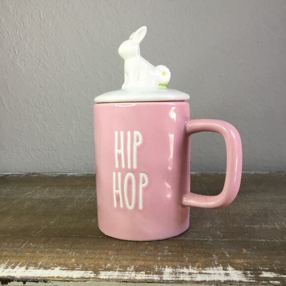 B Harbor Hip Hop Pink Bunny Spring Easter Cottaagecore Country Mug with Lid - Picture 2 of 5
